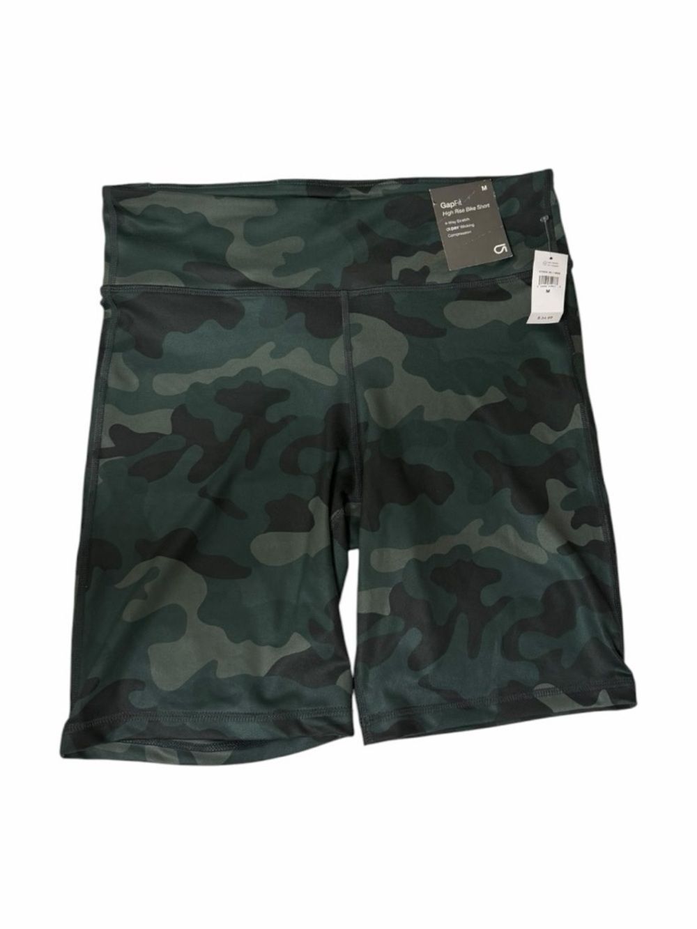 Gap Gapfit High Rise Bike Short Green Camo Women’s Size Medium NWT - Picture 7 of 7